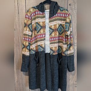 Aztec Hooded Cardigan